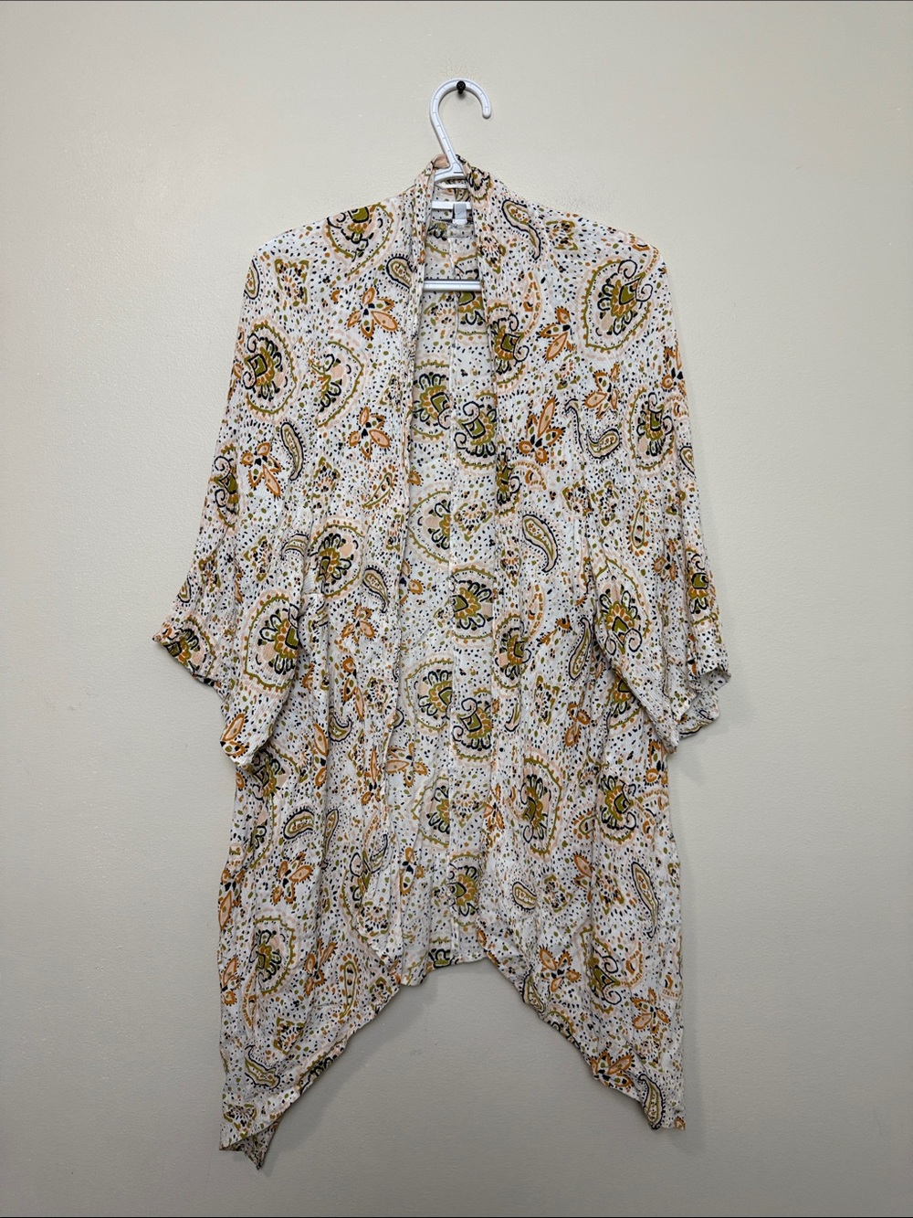 Patrons of Peace Paisley Kimono Cardigan Boho Open Front Size S - Picture 2 of 8